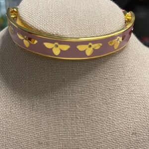 Halcyon Days Gold and Pink Bee Bangle Bracelet